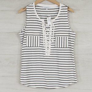SOLD OUT!!  San Francisco Clothing Stripe Lace Up Tank Top